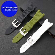 For Patek Philippe Nautilus quality silicone watch strap mens notch band 25x13mm