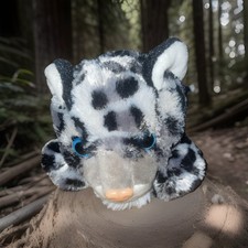 Wild Republic Snow Leopard Grey White Eyes Black Plush Toy Animal 8 2018