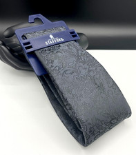 STAFFORD Men's Neck Tie  Charcoal Black  Floral Pattern  NEW MSRP: 34.