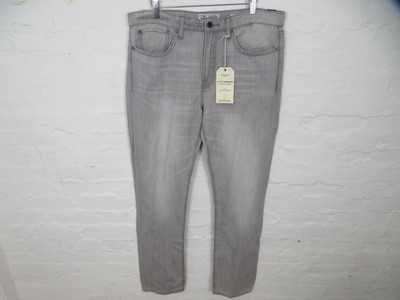 Lucky Brand Jeans Mens 34x32 Gray 121 Slim Straight Linen Blend Denim Comfort