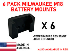 Milwaukee M18 Battery Wall Mount Holder Qty 6    Garage/Van Storage BLACK