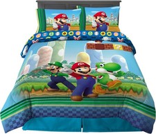 Super Mario "The More the Mario" Kids Reversible Full Bed Set-AB09CFZ2ZJ52
