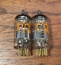 Amperex PQ 8416 Matched Pair Matching Codes Tubes 12 Volt 6922 6DJ8 Gold Pin