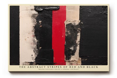 Paul Sinus Wandbild The Abstract Stripes of Red and Black Rough Textures Create
