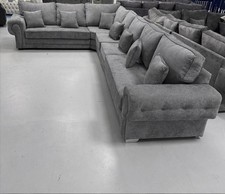 New |Verona Corner Sofa | Full Back | 7 Seater | Foot Stool| With Extra Pillows