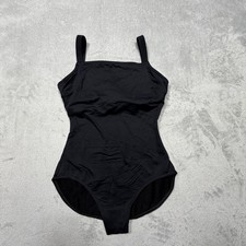 Vintage Gilda Marx Black Square Neck Bodysuit Size M 90s Minimalist Leotard