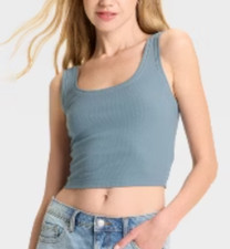 NEW Wild Fable Women's Scoop Neck Cropped Tank Top Size XS