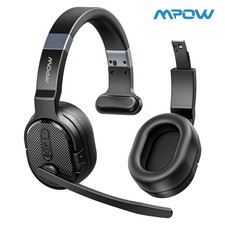 Mpow Trucker Wireless Headset Bluetooth 5.3 Earpiece Earbud Noise Cancelling Mic