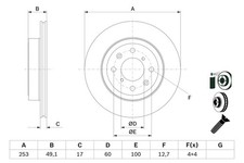 2x Bremsscheibe BOSCH 0 986 479 E75 für OPEL AGILA H00 F68 12V 16V Twinport CDTI