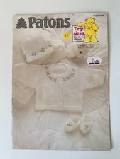 Patons Knitting Pattern Book 1120 Tiny Sizes for Early Arrivals Baby Clothing