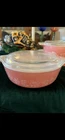 Pyrex Gooseberry Casserole Dish 471 Pink With Lid Vintage Bowl