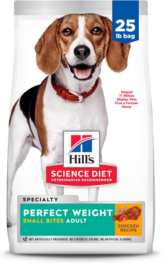 Hill's Science Diet Adult Perfect Weight Small Bites Chicken Dry Dog Food, 25 lb