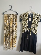 3 Piece Stylish Set Of Dress, Top And Scarf