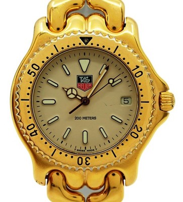 Tag Heuer 38mm Men's Link SEL Two Tone Beige Dial Swiss Watch! Ref