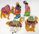 Vintage Lee Wards Felt Sequin Wise Men with Camels Horse Ornament Set Nativity — photo 2