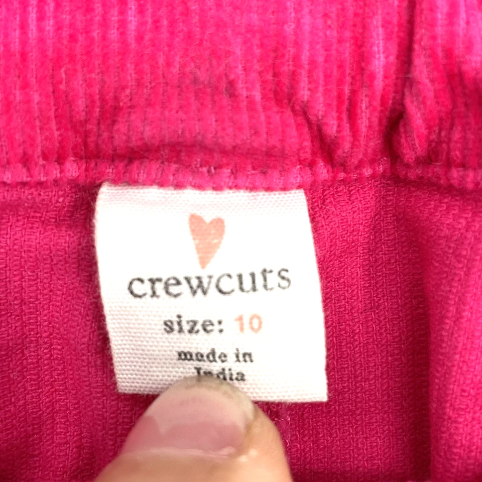 Falda Frontal Crewcuts Niñas Pana Botón Talla 10 Rosa Caliente Bolsillos Cortos Mini Foto 4 de 4