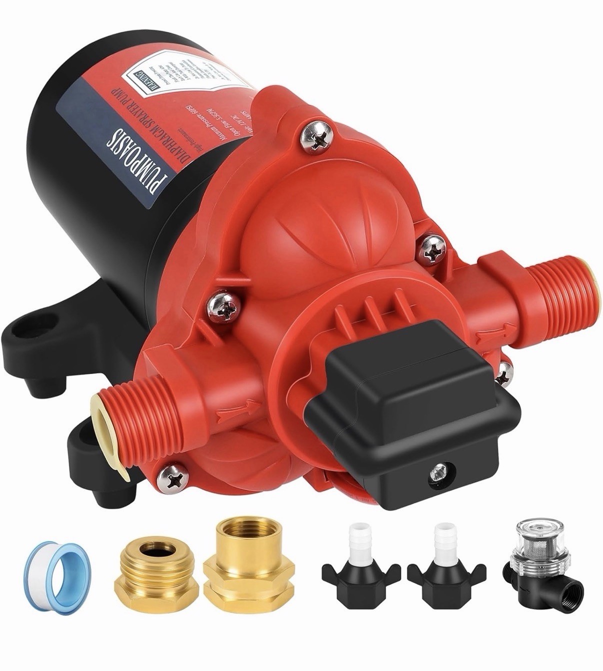12V Pump, 2.5gpm-8amp-60psi, Chemical and Corrosion Resistant, Compatible wit...