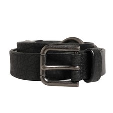 DOLCE & GABBANA Belt Men Black Calfskin Leather Metal Buckle 90cm / 36in 500usd