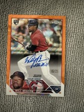 2023 Topps Chrome - Rookie Autographs Will Benson #RA-WB Orange Wave...