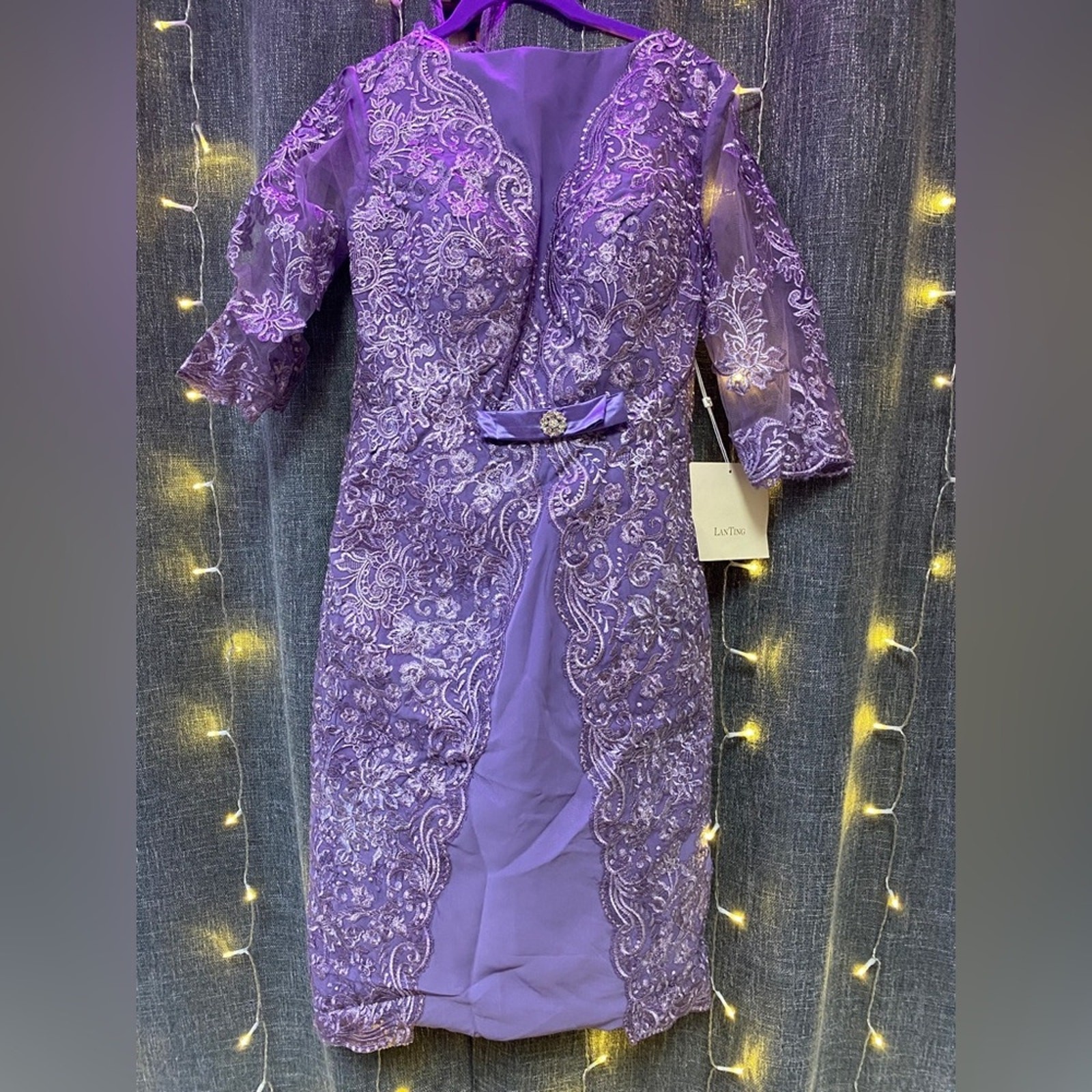 Lin Ting Purple Formal Dress Mother of the Bride Size 10