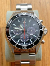 Orient Sports Solar Chronograph Sapphire Dial Black Diver Watch RA-TX0202B10B