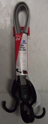 ANCRA 95712 Heavy Duty Flat Bungee Cords Silver 24'' Length 2 Pack