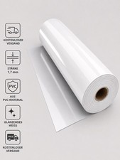 Tischfolie Tischdecke PVC Folie 90 cm Breite  Wei&szlig; , St&auml;rke 1,7 mm