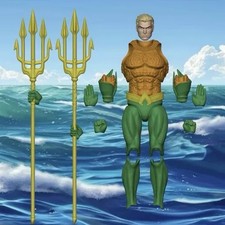 Aquaman action figure kit w/ interchangeable parts, trident for ct toys Batman