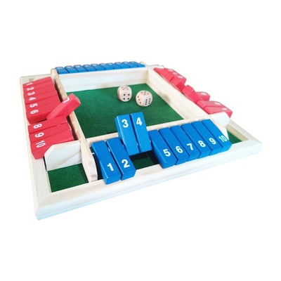 Shut Box Classic Würfelspiel Brett Holzspielzeug 4 Spieler unterhaltsam