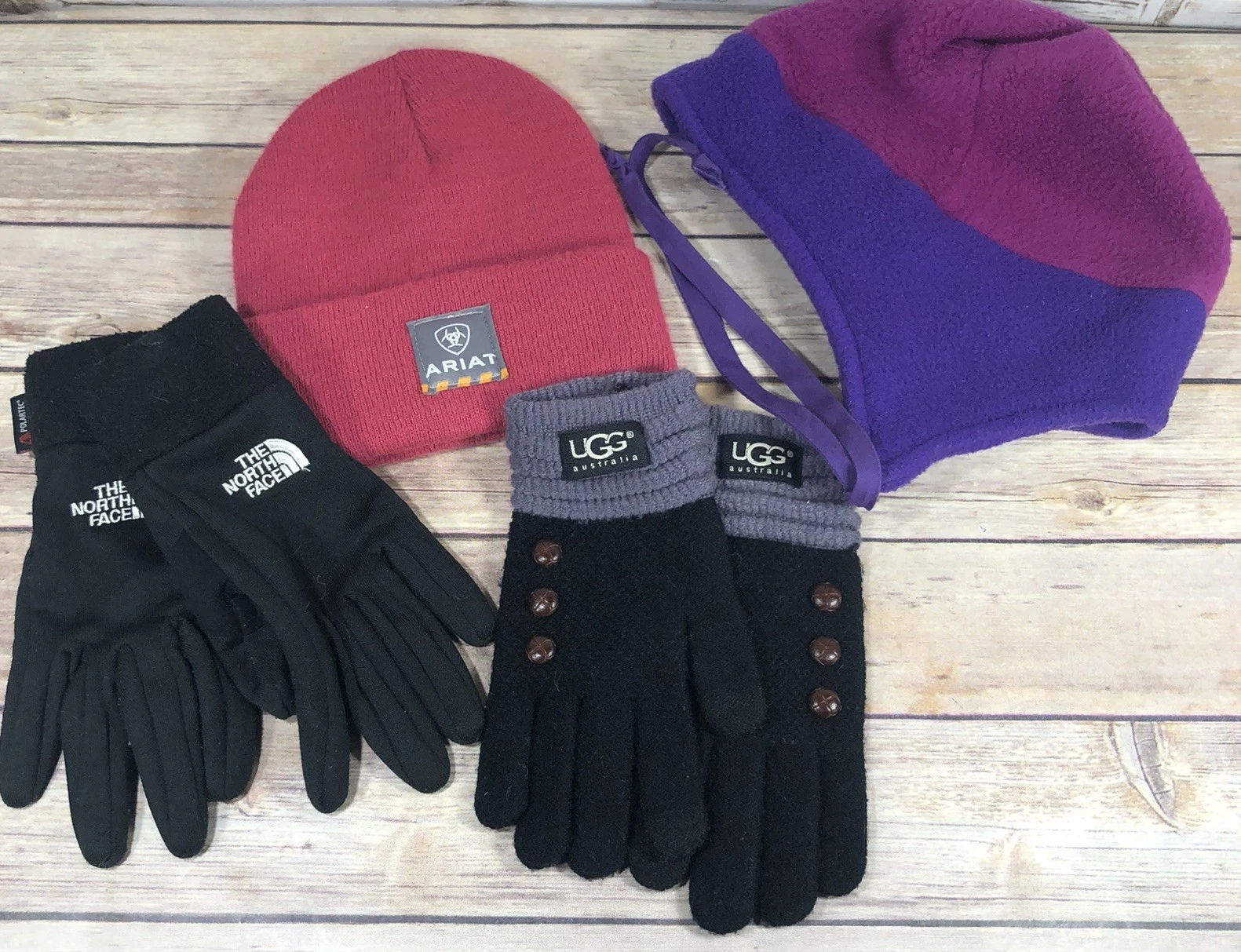 UGG Ariat L.L. Bean The North Face Lot Bundle Snow Hats & Gloves Womens