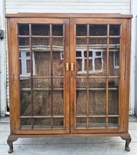 Stunning 1920s Oak Display Cabinet w/ Bakelite Handles - FREE UK DELIVERY 🚛 