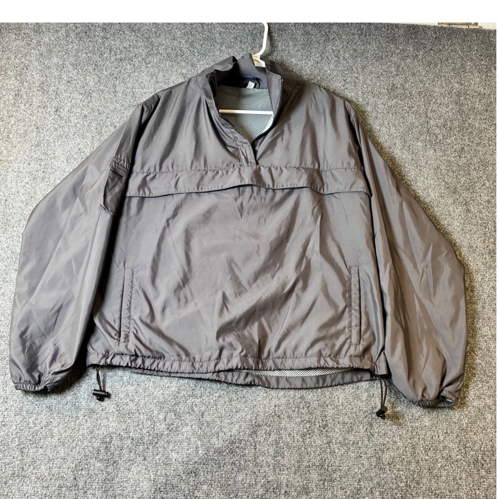 Gap Pullover Windbreaker Lightweight Gray Jacket Half Zip Mens Size M