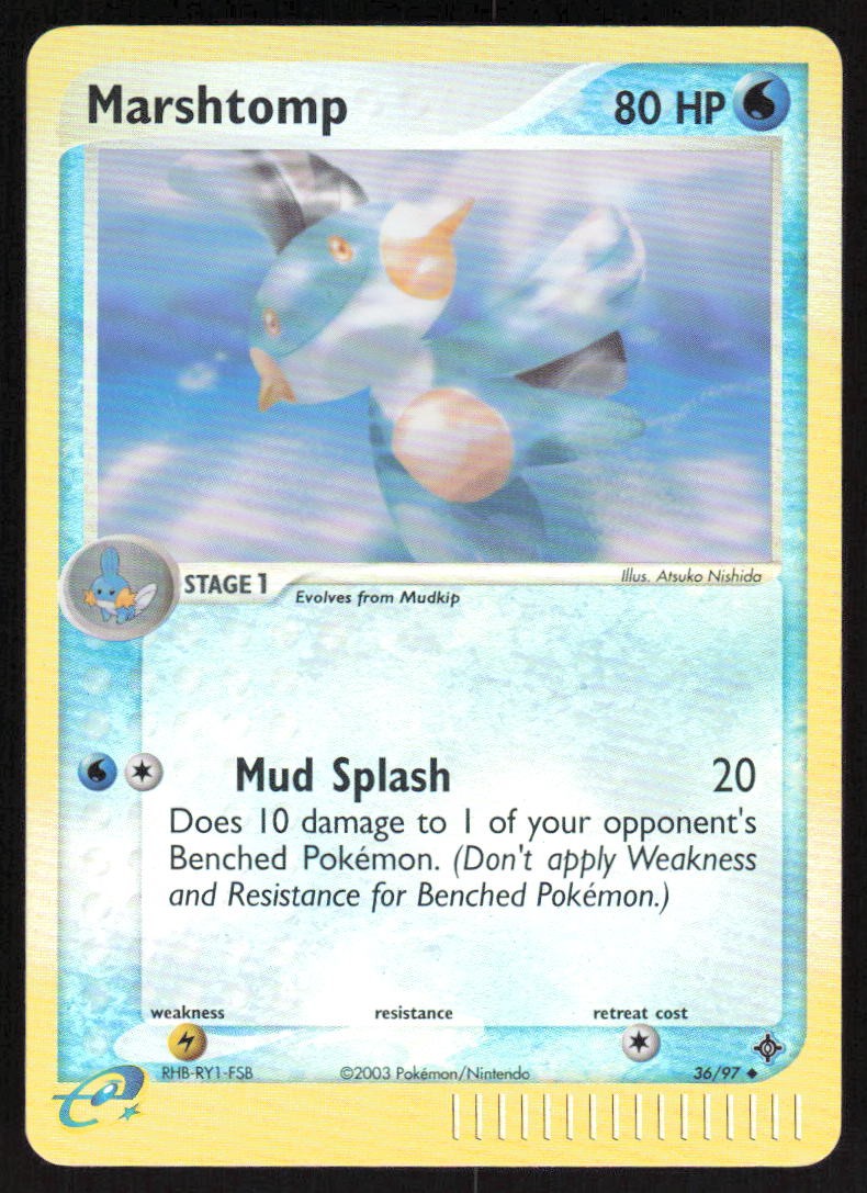 Marshtomp Reverse Holo 36/97 MP Dragon Pokemon Card