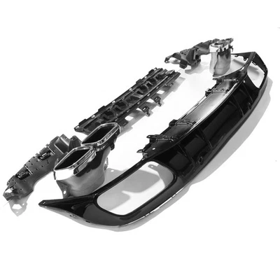 CT CARBON MERCEDES C-CLASS COUPE W205 GLOSS BLACK DIFFUSER & TIPS