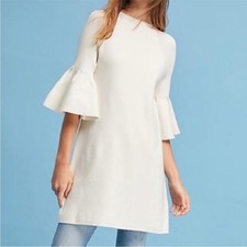 Anthropologie Moth Chester Cream White Sweater Tunic Dress Large