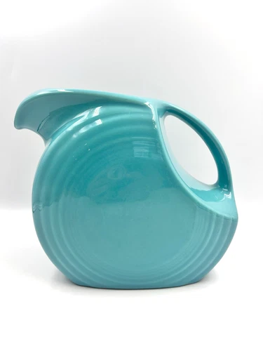 Fiesta Fiestaware Disk Water Pitcher Turquoise Blue Large 67 oz. Homer Laughlin