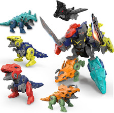 Dinosaur Transform Robot 5 in 1 Take Apart Toys Set for Boy Kid Age 3 4 5 6 7 8