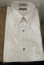 Men's White Tuxedo Shirt Pleated Front Reunion Outfitters New Cotton Rich