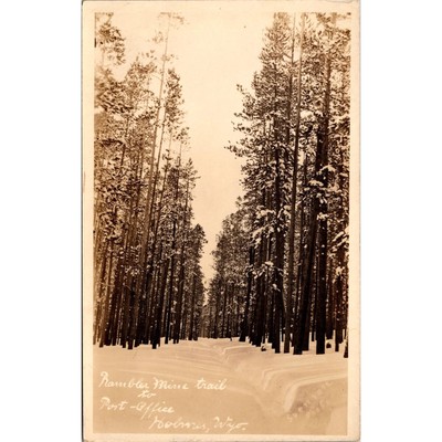 Rambler Mine Trail to Port Office WY Real Photo Postcard PC178