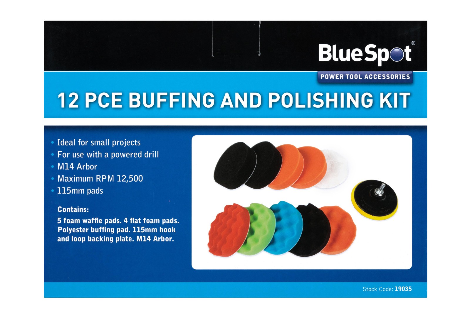 Blue Spot 19035 12 Piece Buffing and Polishing Kit