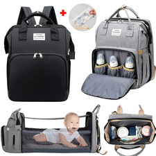 Baby Changing Bag Diaper Bag Large Nappy Backpack with Portable Changing grey UK