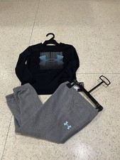NWT Under Armour Baby Boys Black Grey Shirt Sweatpants Set Sz 12 Months