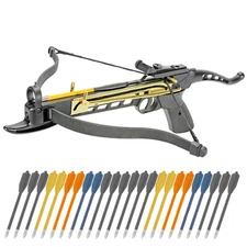 KingsArchery Crossbow Pistol Self Cocking 80 LBS Adjustable Sight 27 Arrows