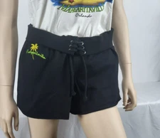 Jimmy Buffett Margaritaville Womens Palm Shorts Black Size Medium NEW