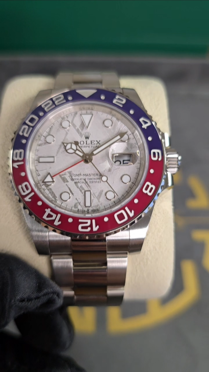 MINT ROLEX GMT-MASTER II 126719BLRO 40MM METEORITE PEPSI 18K WHITE