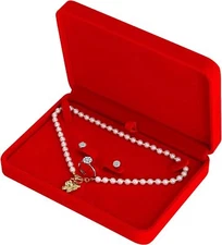 LETURE Large Velvet Jewelry Set Box, Big Necklace and Ring Earring Pendant Gift
