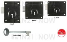 TimCo Press Lock Deadlock Shed Gate Door with Key and Fixings 3” 4” 5” Sizes