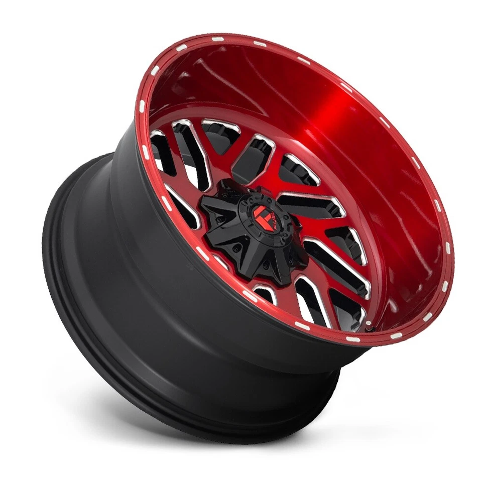 FUEL TRITON BRUSHED CANDY RED WHEELS RIMS TIRES 33 12.50 22 F-150 F150 SET Foto 4 de 4