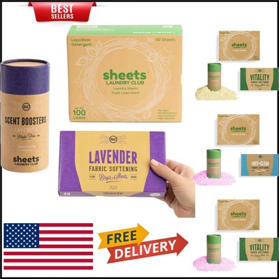 Compact 50 Fresh Linen Laundry Sheets & 40 Lavender Dryer Sheets - Travel Ready