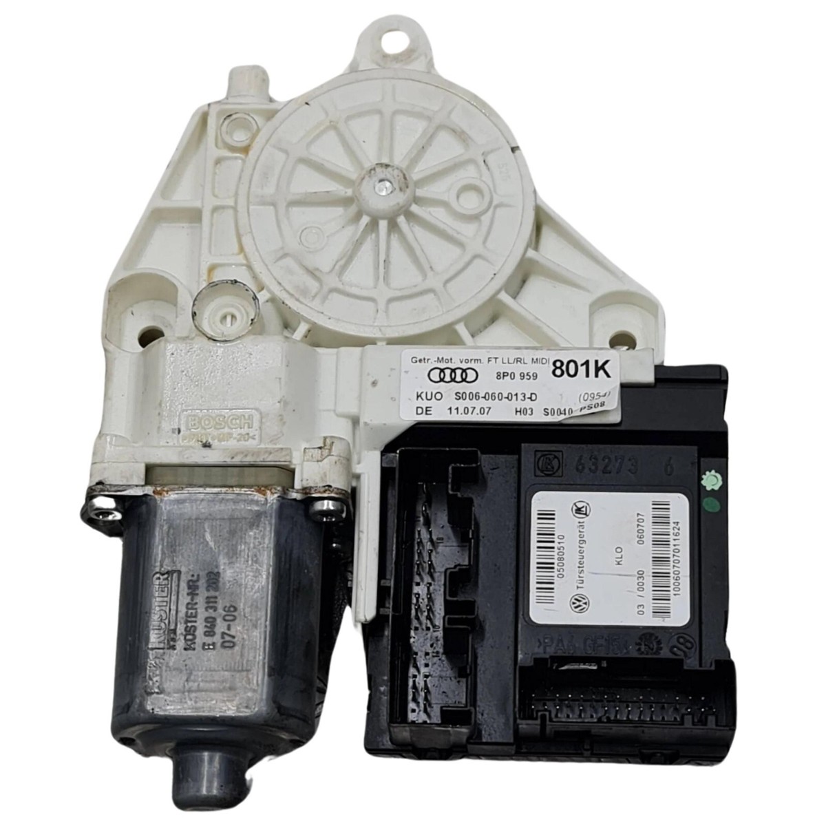 8P0959801K Front Door Window Regulator Motor Audi A3 S3 A3